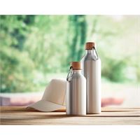 BORRACCIA ALLUMINIO E BAMBOO CON MOSCHETTONE 800ML